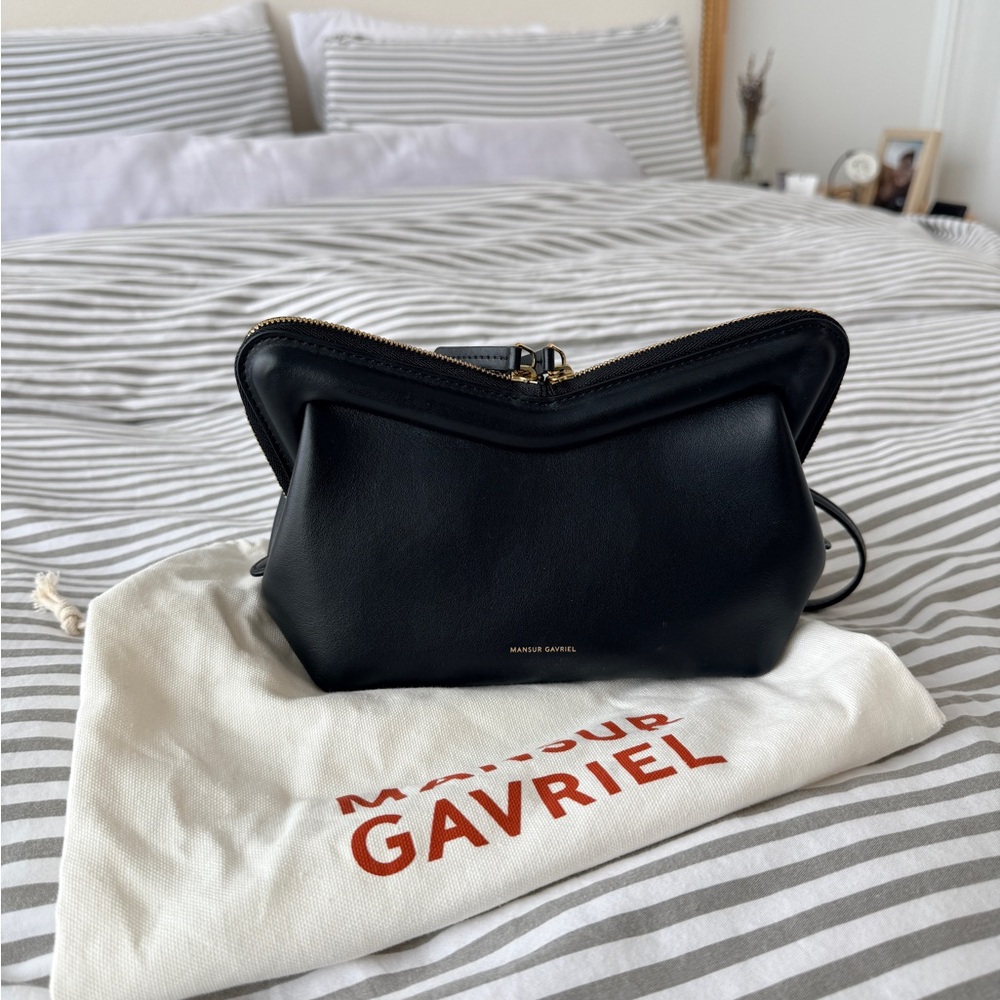 Mansur Gavriel M Frame black leather crossbody bag